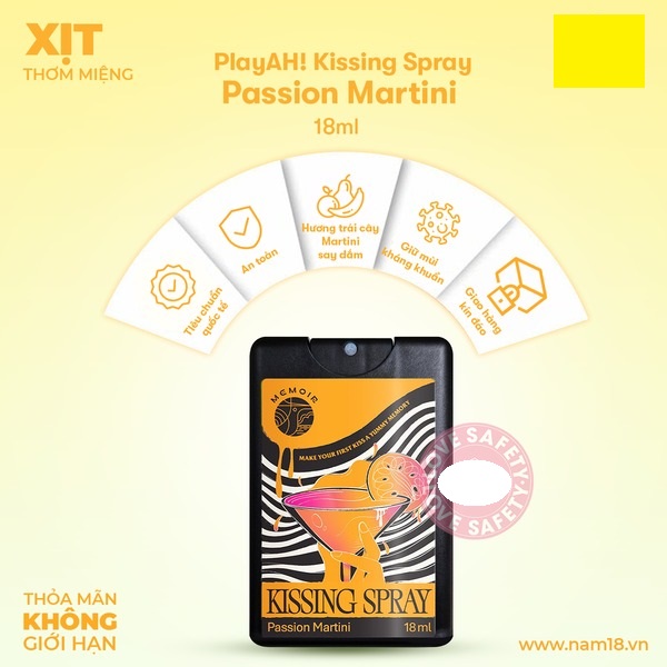 Xịt Thơm Miệng Cấp Tốc PlayAh Hương Chanh Dây Martini