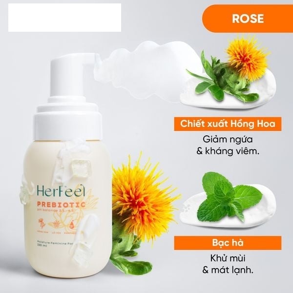 Dung Dịch Vệ Sinh Phụ Nữ Her Feel Prebiotic Rose