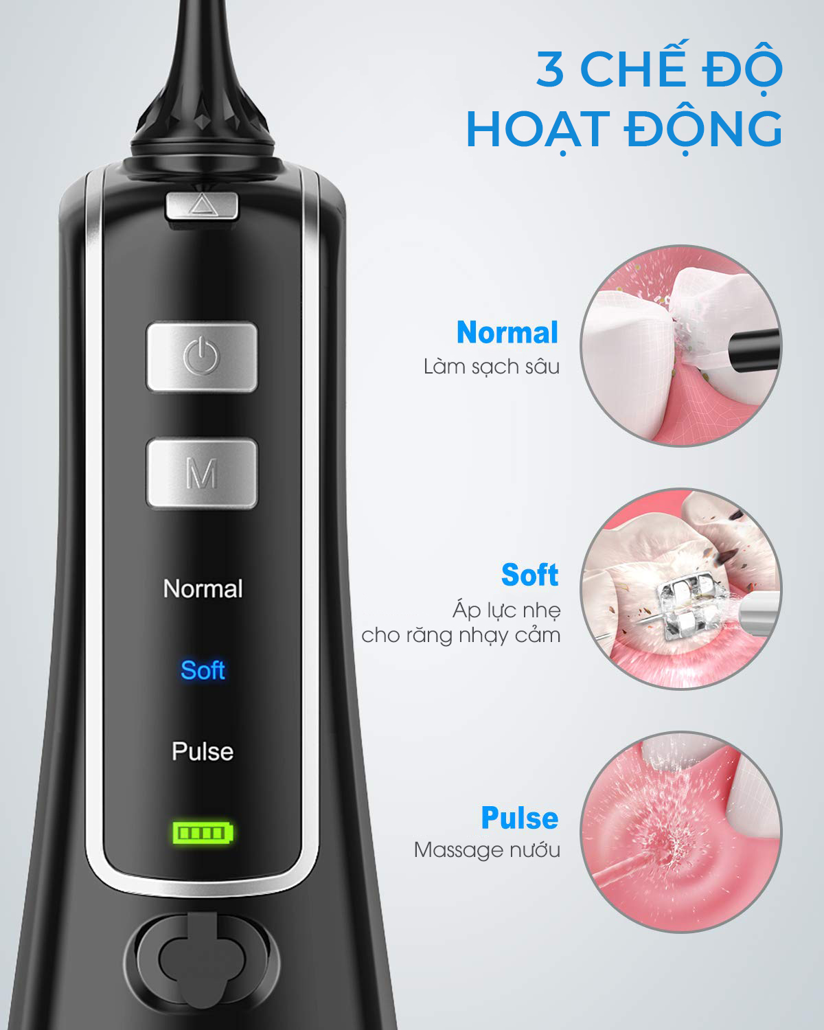 Máy Tăm Nước Sạc Pin Laica PC4003 - Italy - 3 Chế Độ 1