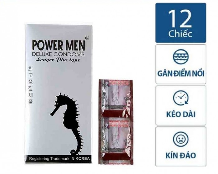 Bao Cao Su Cá Ngựa Bạc Power Men Longer Plus 1