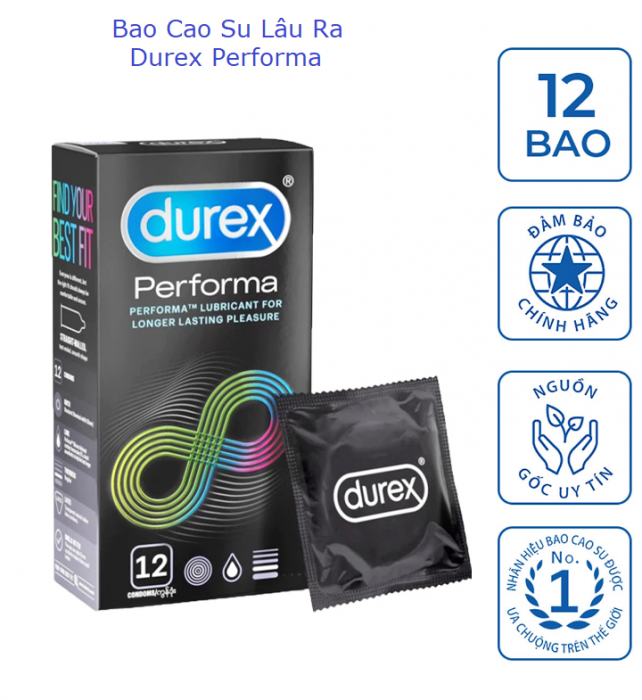 Bao Cao Su L&acirc;u Ra Durex Performa 12s - Nhập Khẩu Th&aacute;i Lan 1