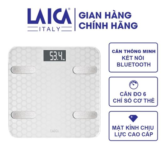 C&acirc;n Sức Khoẻ Th&ocirc;ng Minh - C&acirc;n Đo 6 Chỉ Số -  Laica PS7011 - M&agrave;u Trắng 1