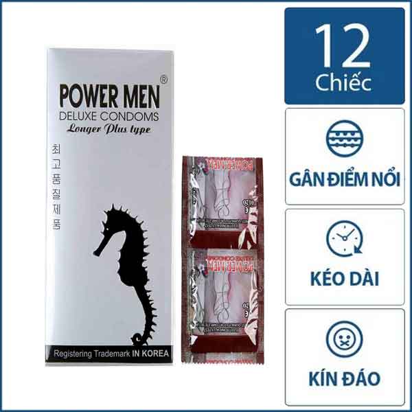 Bao Cao Su L&acirc;u Ra C&oacute; Gai Power Men Longer Plus Type - 12s 1