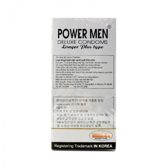Bao Cao Su L&acirc;u Ra C&oacute; Gai Power Men Longer Plus Type - 12s 2