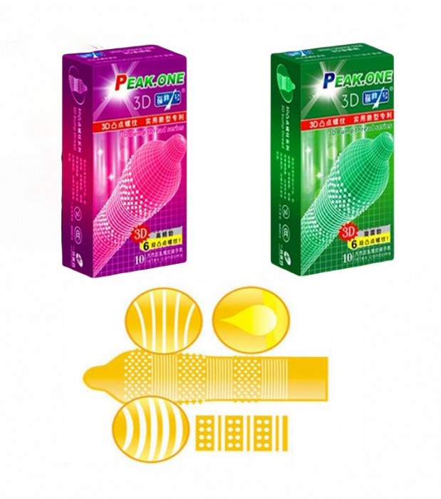 Bao Cao Su Gai Lớn Peak One 3D Hộp 10 Chiếc (Giao M&agrave;u Ngẫu Nhi&ecirc;n) 2