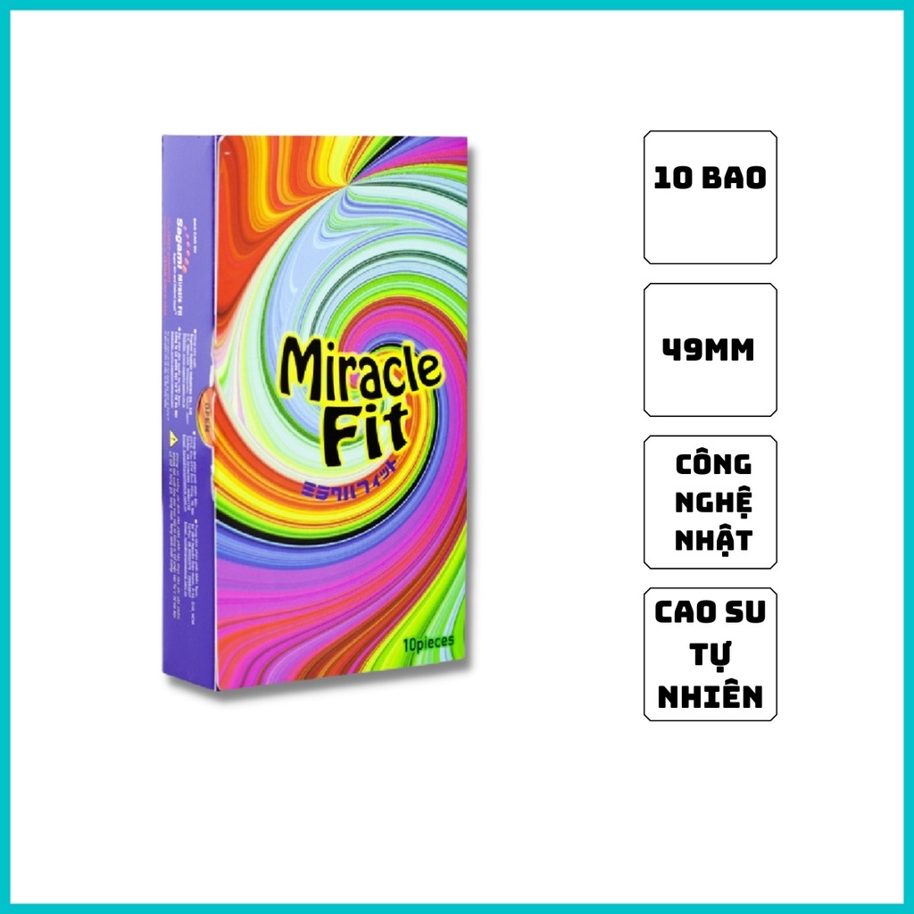 Bao Cao Su 49mm Cỡ Nhỏ &Ocirc;m Kh&iacute;t Sagami Miracle Fit Nhật Bản H10 1