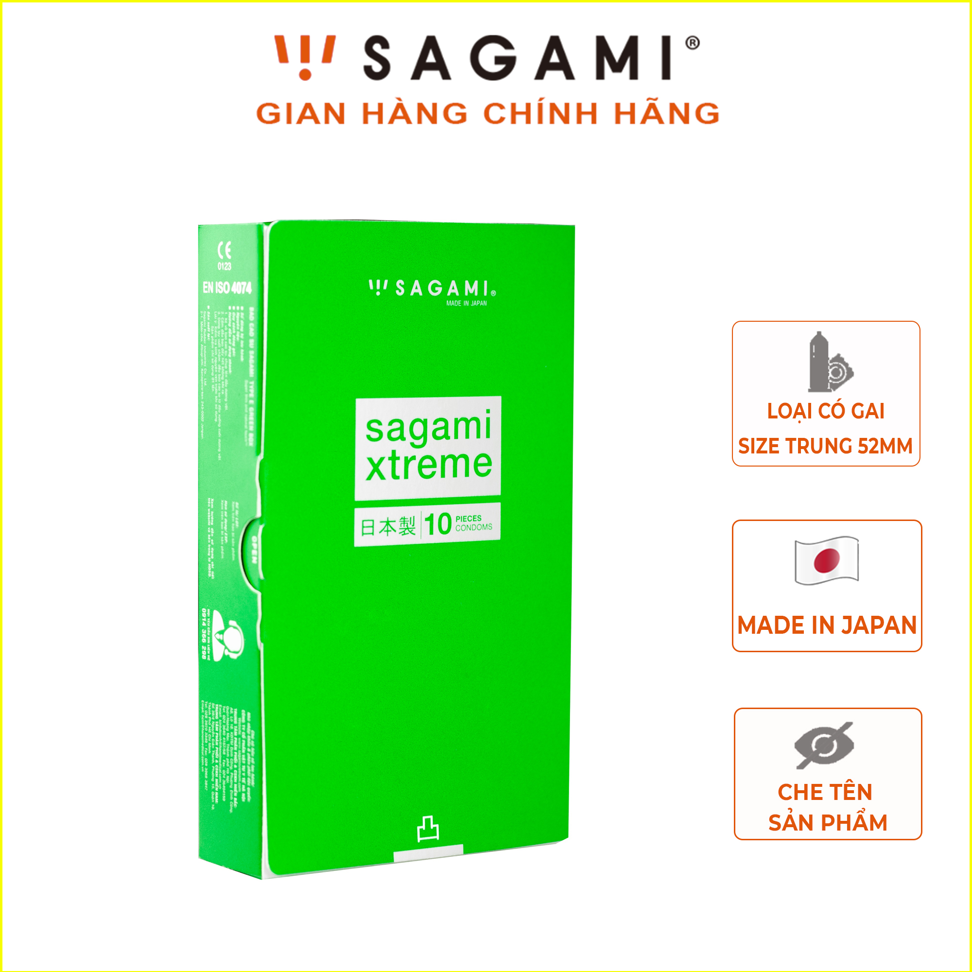 Bao Cao Su Gai Nhỏ Sagami Xtreme Green Nhật Bản H10 1