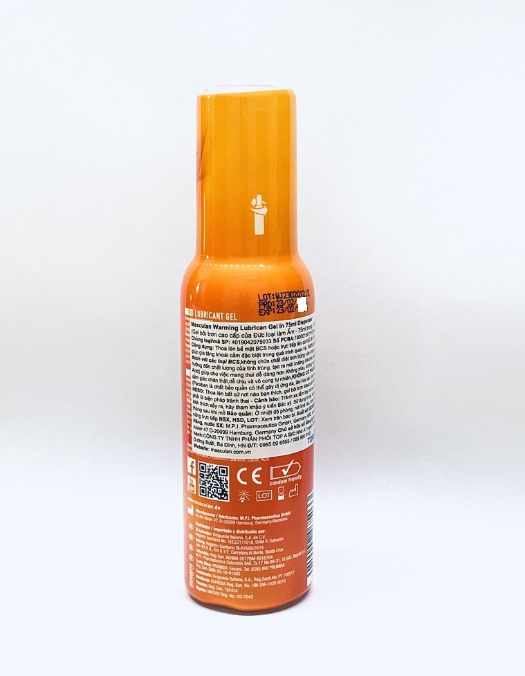 gel bô.i trơ.n Của Đức Tạo Ấm Masculan Warming 75ml 2