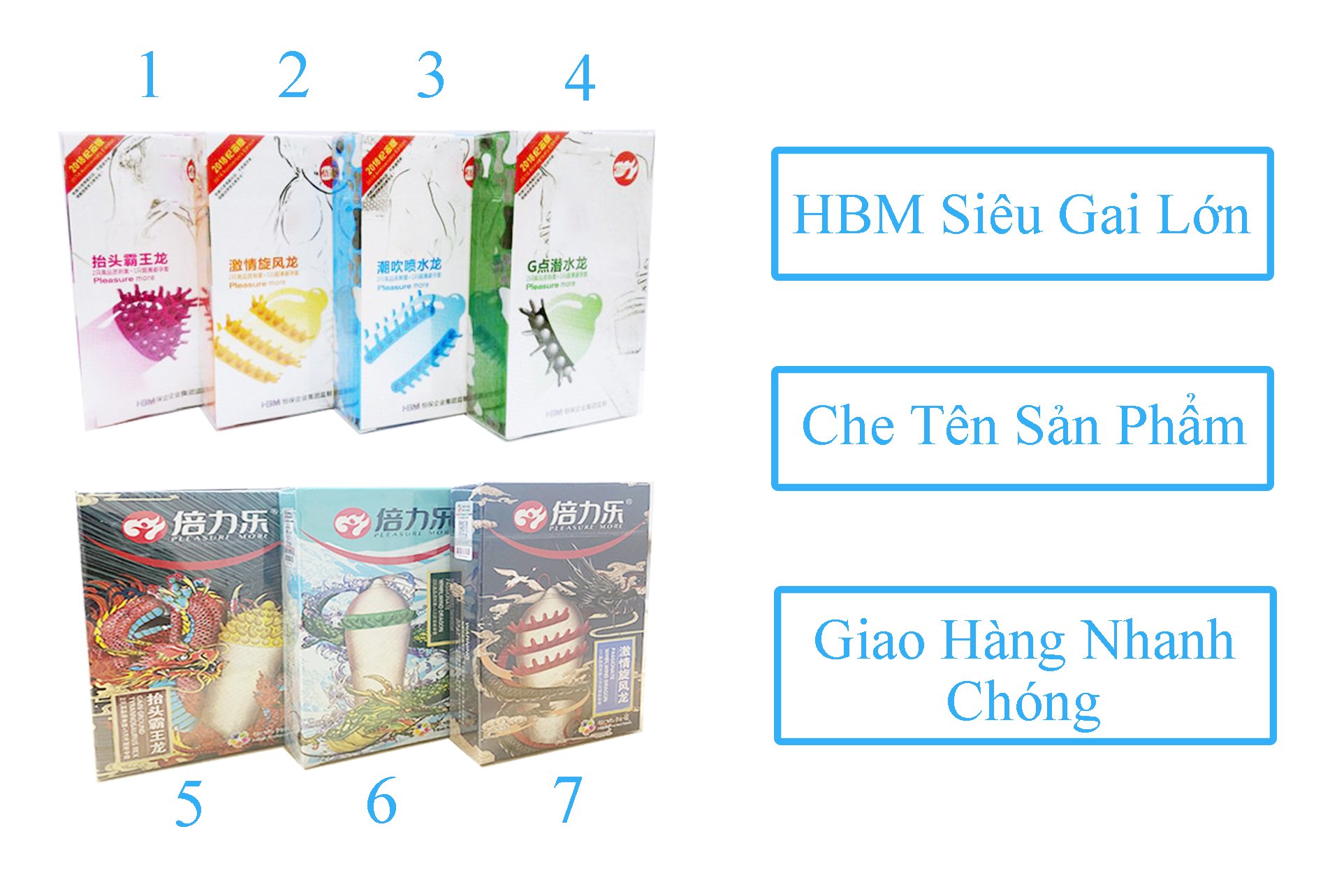 Combo 2 Hộp Bao Cao Su Bi Gai Lớn HBM (Giao C&ugrave;ng Loại) 1