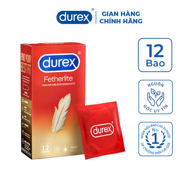 Bao Cao Su Durex Fetherlite Siêu Mỏng Truyền Nhiệt Nhanh 1