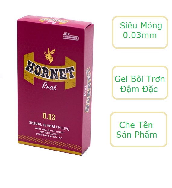 BCS Si&ecirc;u Mỏng 0.03mm C&oacute; Gel Đậm Đặc Jex Hornet Real H8 1