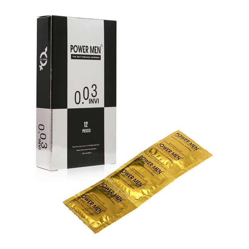 Bao cao su si&ecirc;u mỏng Power Men 0.03 Invi Ch&iacute;nh H&atilde;ng 1