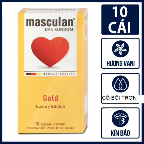 Bao Cao Su Masculan Gold Mỏng Trơn Hương Vani Của Đức H10 1