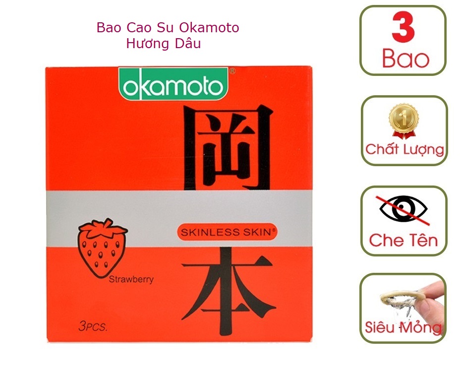 Combo 2 Hộp Bao Cao Su Okamoto Hương D&acirc;u Si&ecirc;u Mỏng H3 1