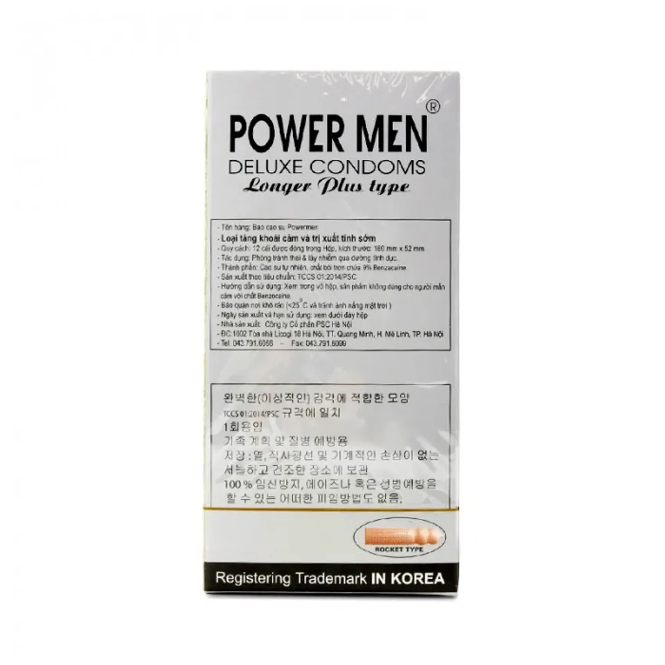 Bao Cao Su L&acirc;u Ra C&oacute; Gai Power Men Longer Plus Type - 12s 2